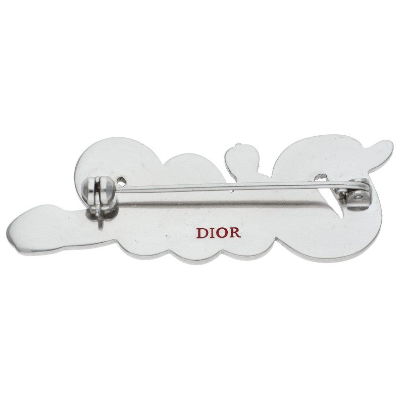 DIOR KAWS Snake Logo Brooch Silver