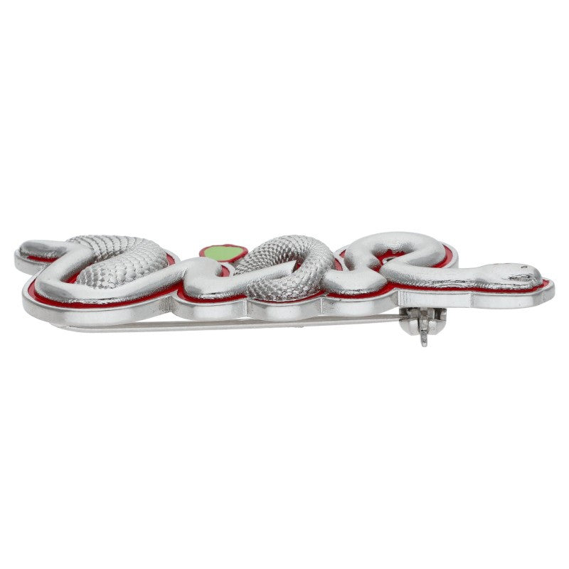 DIOR KAWS Snake Logo Brooch Silver