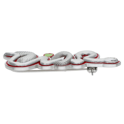 DIOR KAWS Snake Logo Brooch Silver