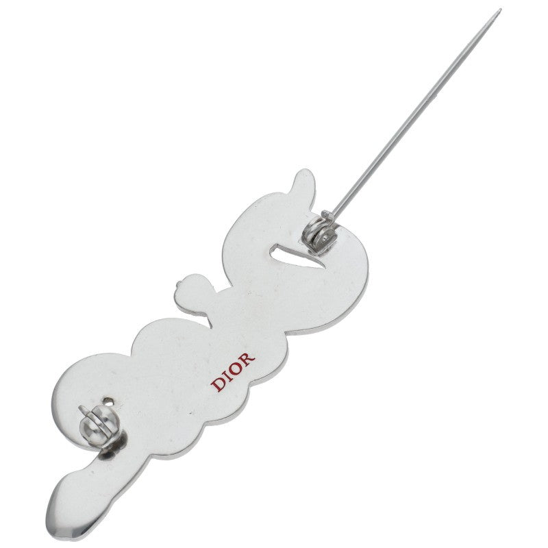 DIOR KAWS Snake Logo Brooch Silver