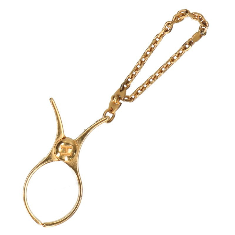 HERMES Logo Engraved Chain Gold Glove Holder Size ONE SIZE