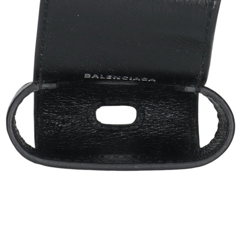 BALENCIAGA Logo Leather AirPods Case Black