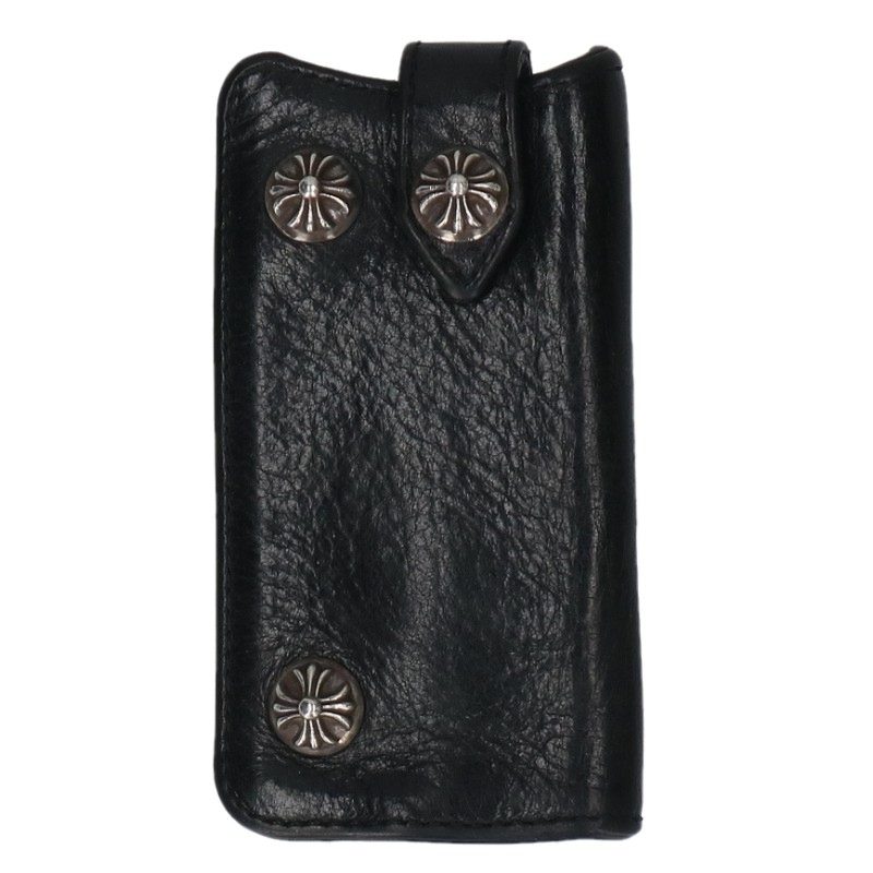 Chrome Hearts Cross Ball Button Leather Key Case