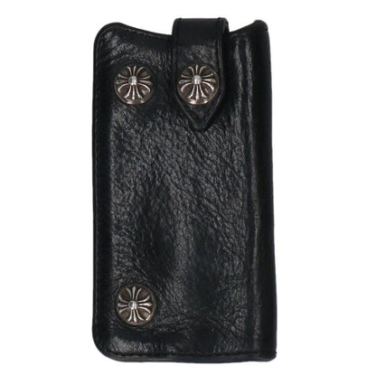 Chrome Hearts Cross Ball Button Leather Key Case