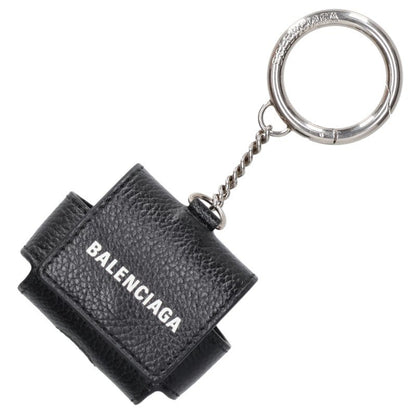 BALENCIAGA Logo Leather Earphone Case Black