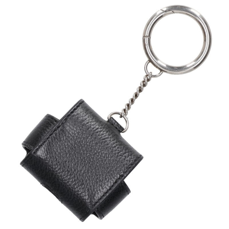 BALENCIAGA Logo Leather Earphone Case Black