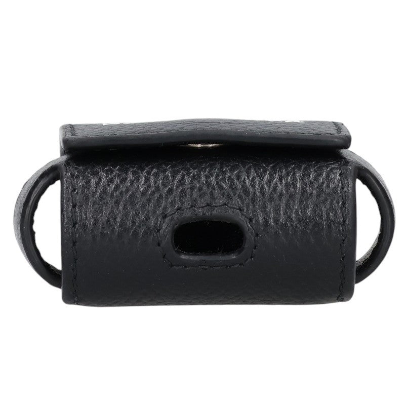 BALENCIAGA Logo Leather Earphone Case Black