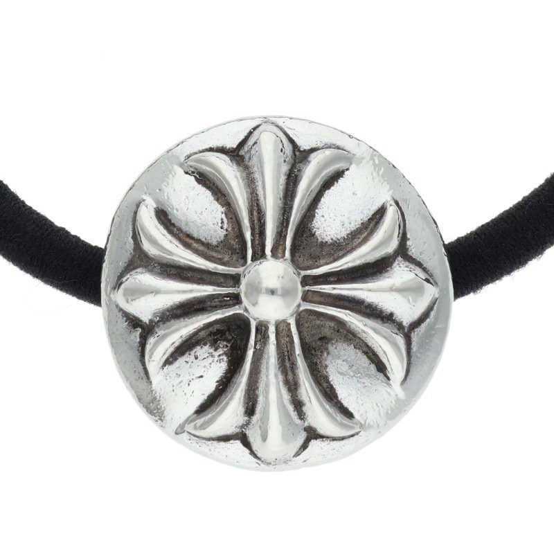 Chrome Hearts Cross Ball Button Hair Tie Silver/Black