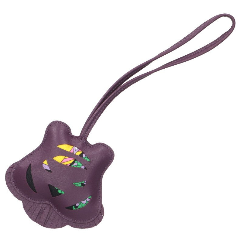HERMES Petit H Tiger H Anemone Charm Purple