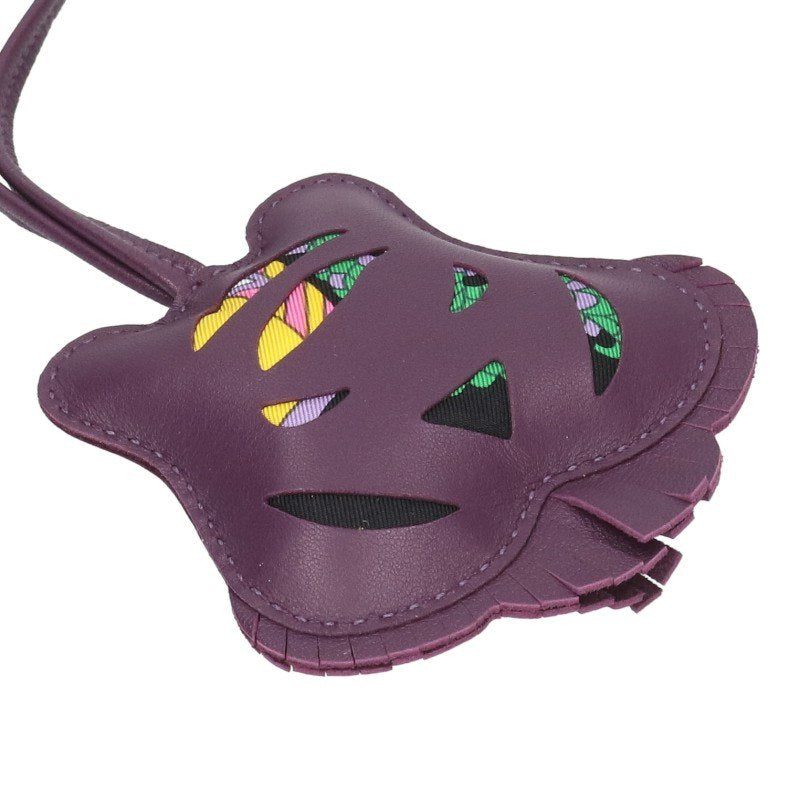 HERMES Petit H Tiger H Anemone Charm Purple