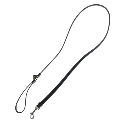 PRADA Triangle Logo Retractable Holder Black Belt
