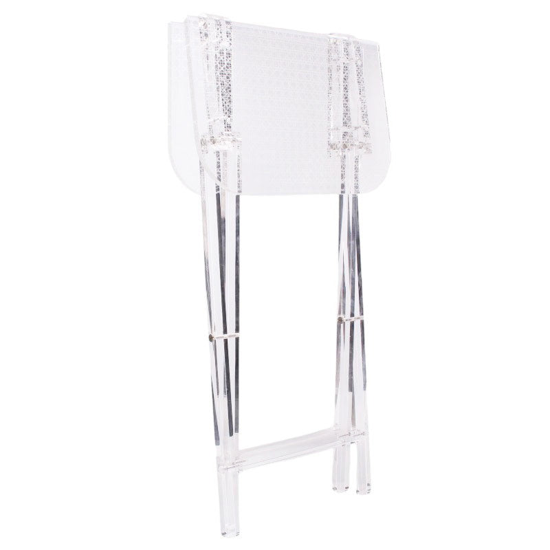 DIOR Small Clear Folding Cannage Table