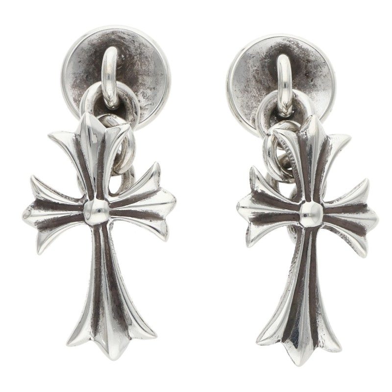 Chrome Hearts Tiny CH Cross Silver Cufflinks