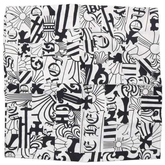 Chrome Hearts Silk Logo Print White Black Scarf Size ONE SIZE