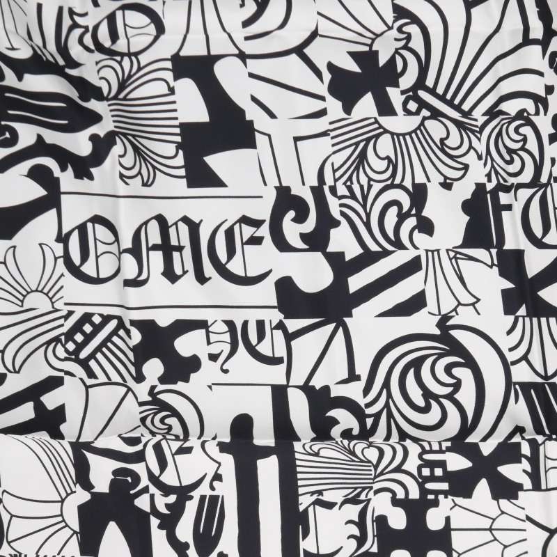Chrome Hearts Silk Logo Print White Black Scarf Size ONE SIZE