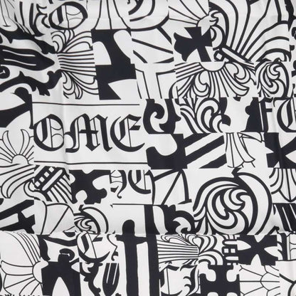 Chrome Hearts Silk Logo Print White Black Scarf Size ONE SIZE