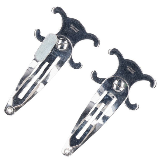 CELINE Triomphe Design Hair Clip Silver