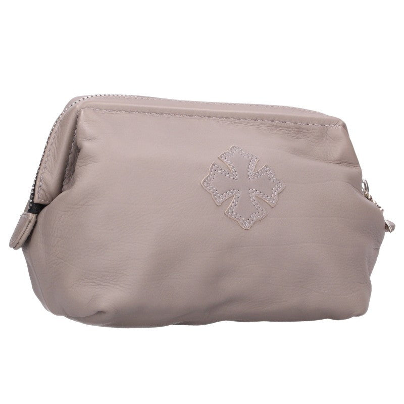 Chrome Hearts COSMETIC POUCH CH Beige Silver Size ONE SIZE