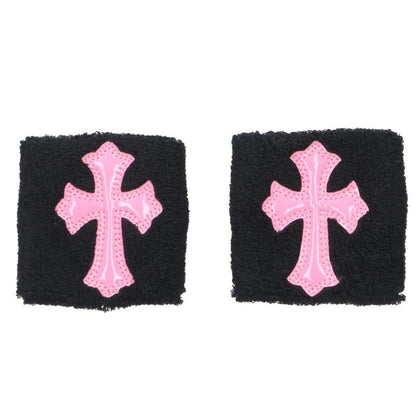Chrome Hearts Patent Cross Patch Black Pink Size 7CM