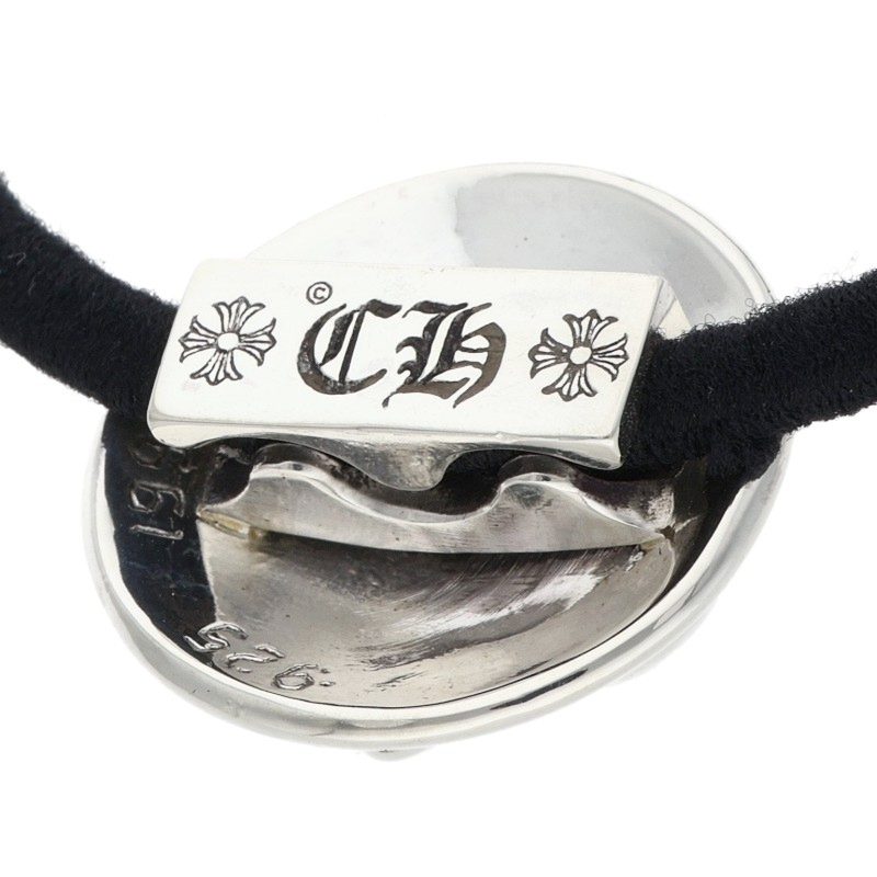 Chrome Hearts BS Fleur Button Silver Hair Tie