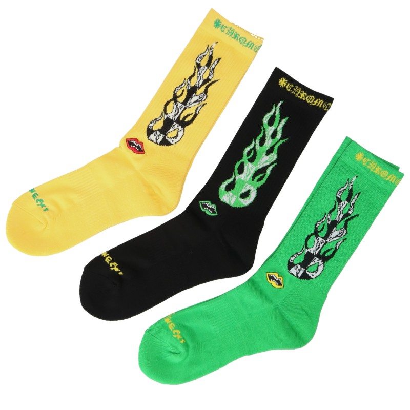 Chrome Hearts FOTI Chomper 3-Pack Cotton Blend Socks Size M