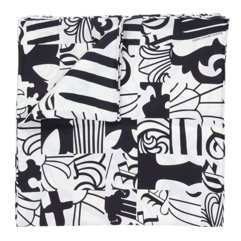 Chrome Hearts Logo Print Scarf Black/White Size ONE SIZE