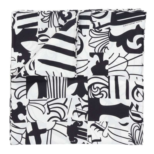 Chrome Hearts Logo Print Scarf Black/White Size ONE SIZE