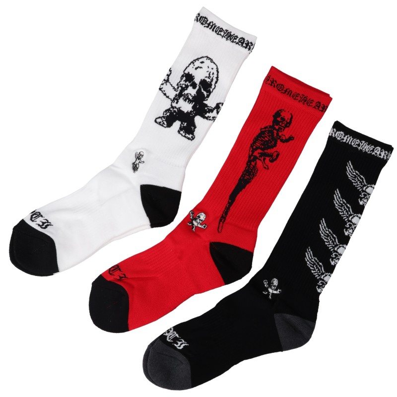 Chrome Hearts FOTI 3PK 3 Pack Socks Multi Size M