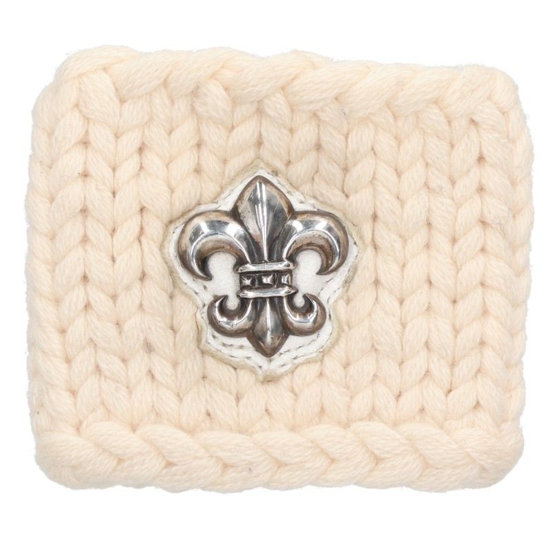 Chrome Hearts BS Flare Leather Wristband White Size ONE SIZE
