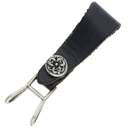 Chrome Hearts Celtic Ball Leather Belt Loop Black/Silver