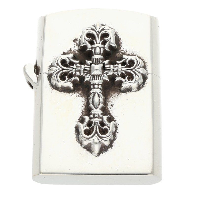 Chrome Hearts Zippo Filigree Cross Silver Lighter