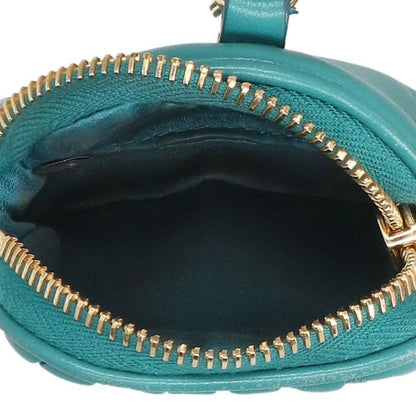 miumiu Logo Mini Pouch Keychain Light Green/Gold
