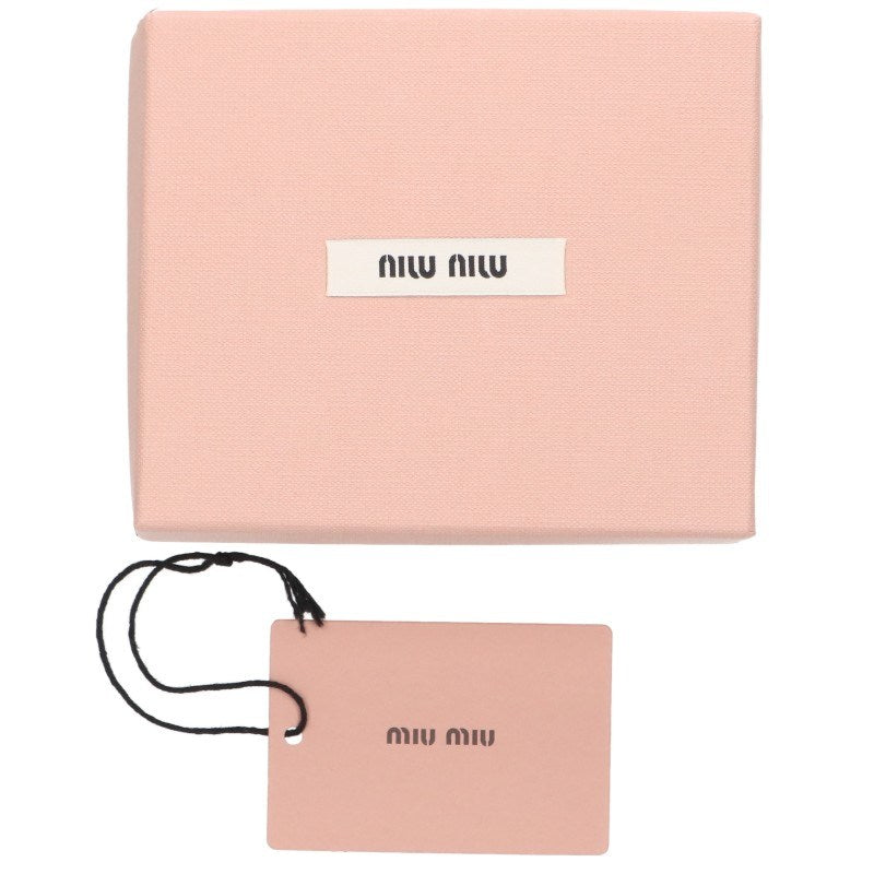miumiu Logo Mini Pouch Keychain Light Green/Gold