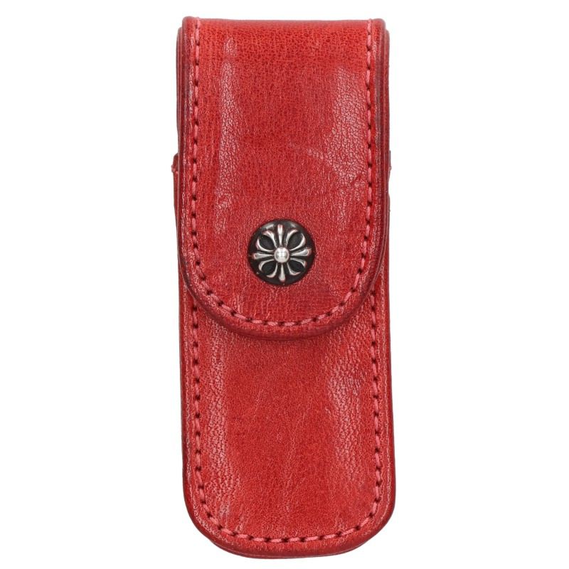 Chrome Hearts Toothpick Case Red Silver Leather