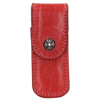 Chrome Hearts Toothpick Case Red Silver Leather