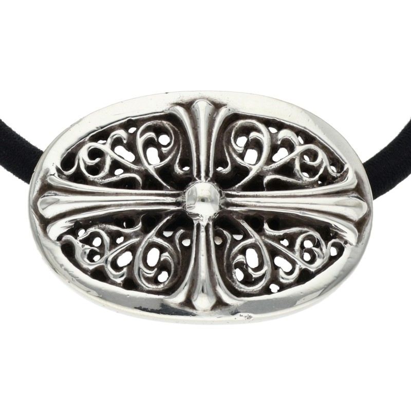 Chrome Hearts HAIRBAND TNY OVL Silver/Black Concho