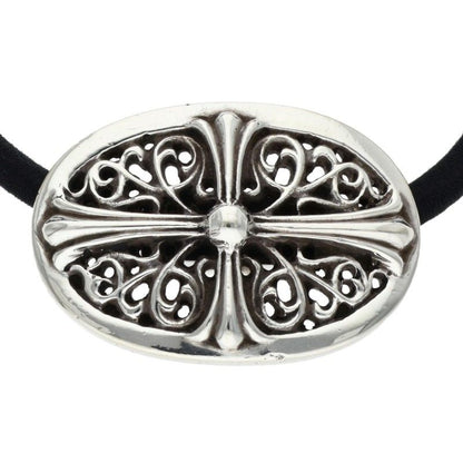Chrome Hearts HAIRBAND TNY OVL Silver/Black Concho