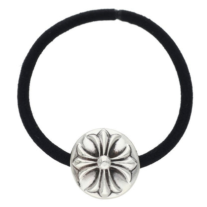 Chrome Hearts Silver Cross Ball Button Hair Tie