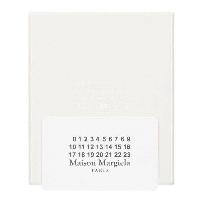 Maison Margiela Card Design 4-Stitch Leather Keyring Wht/Blk