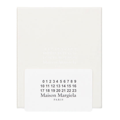 Maison Margiela Card Design 4-Stitch Leather Keyring Wht/Blk