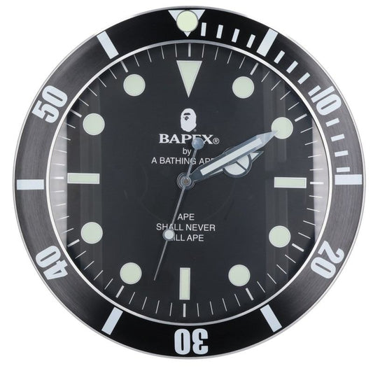 A BATHING APE BAPEX Wall Clock Black/Silver Watch