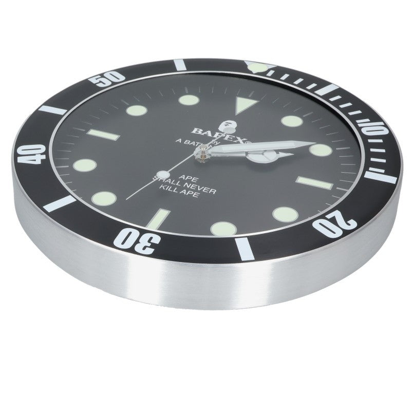 A BATHING APE BAPEX Wall Clock Black/Silver Watch