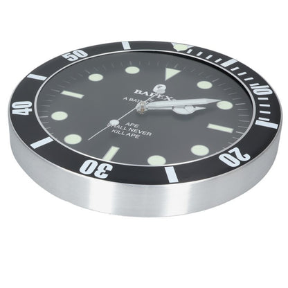 A BATHING APE BAPEX Wall Clock Black/Silver Watch