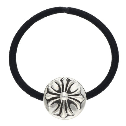 Chrome Hearts Cross Ball Button Hair Tie Silver/Black