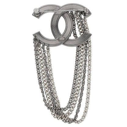 CHANEL A21B Coco Mark Rhinestone Chain Brooch