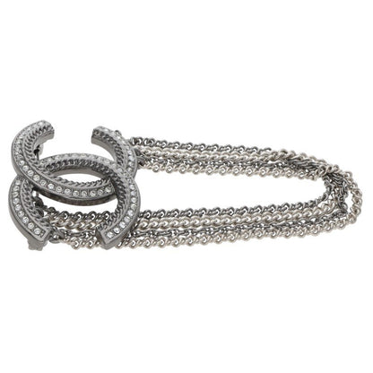 CHANEL A21B Coco Mark Rhinestone Chain Brooch
