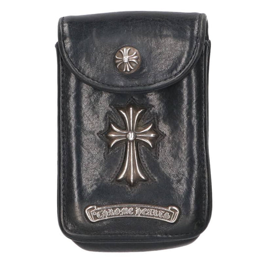 Chrome Hearts CH Cross Logo Plate Leather Case Black