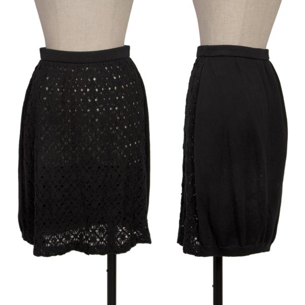 Yohji Yamamoto FEMME Cotton Knit Panel Skirt Black Size M