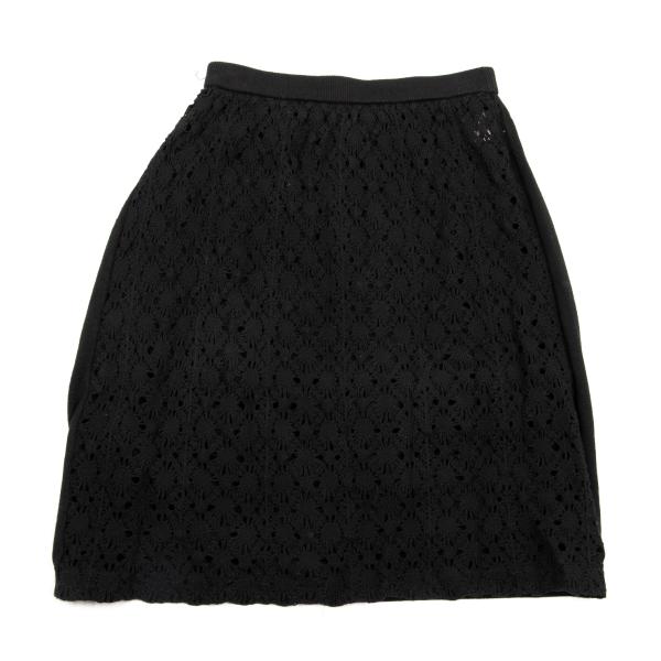 Yohji Yamamoto FEMME Cotton Knit Panel Skirt Black Size M