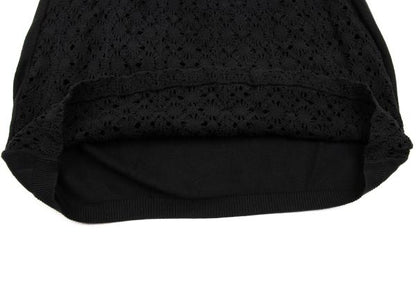 Yohji Yamamoto FEMME Cotton Knit Panel Skirt Black Size M